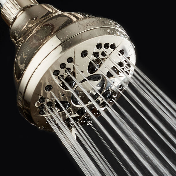 AquaDance® HL7805BN Brushed Nickel High Pressure 6-Setting Spiral Shower Head – Angle Adjustable, Anti-Clog Showerhead Jets, Tool-Free Installation – USA Standard Certified – Top U.S. Brand
