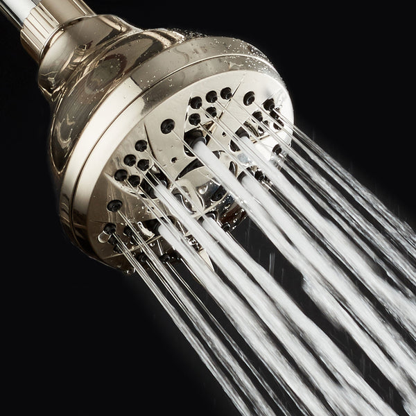AquaDance® HL7805BN Brushed Nickel High Pressure 6-Setting Spiral Shower Head – Angle Adjustable, Anti-Clog Showerhead Jets, Tool-Free Installation – USA Standard Certified – Top U.S. Brand