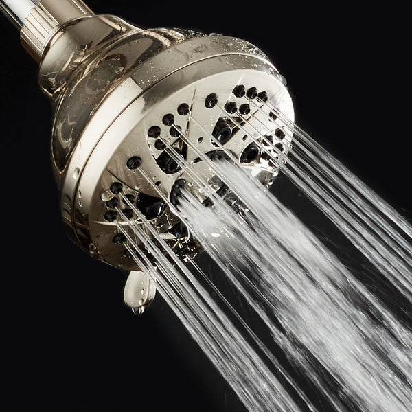 AquaDance® HL7805BN Brushed Nickel High Pressure 6-Setting Spiral Shower Head – Angle Adjustable, Anti-Clog Showerhead Jets, Tool-Free Installation – USA Standard Certified – Top U.S. Brand