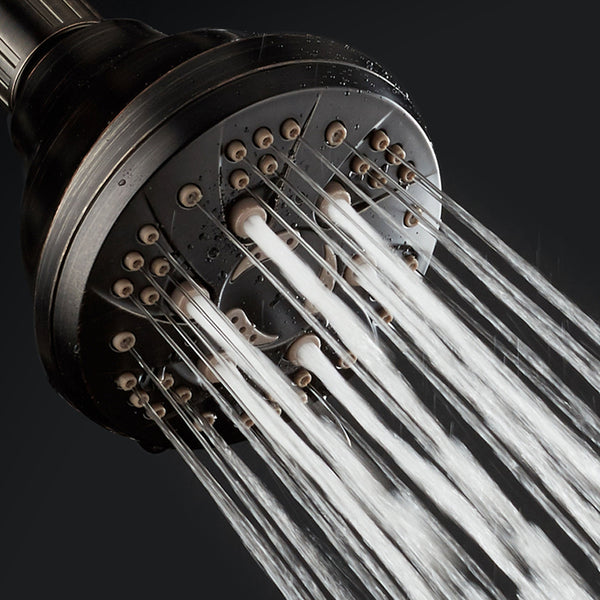 AquaDance® HL7805ORB Oil Rubbed Bronze High Pressure 6-Setting Spiral Shower Head – Angle Adjustable, Anti-Clog Showerhead Jets, Tool-Free Installation – USA Standard Certified – Top US Brand