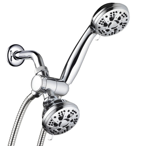 AquaDance® 3321 Total Chrome High Pressure 3-way 48-setting Rain / Handheld Shower Head Combo – Angle Adjustable, Anti-Clog Jets, Tool-Free Installation - USA Standard Certified / Top U.S. Brand