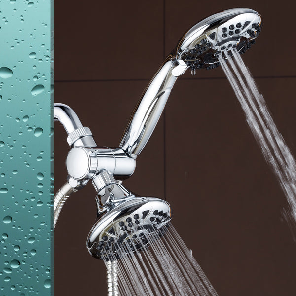AquaDance® 3325 High Pressure 3-way Twin Shower Combo Lets You Enjoy Two 4.15" 6-Setting Showers Separately or Together! Officially Independently Tested to Meet Strict US Quality & Performance Standards!