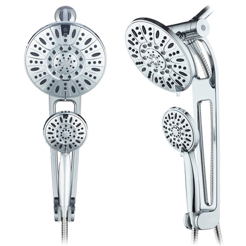 AQUABAR by AquaDance® 3382 High-Pressure 48-mode 3-way Shower Spa Combo with Adjustable 18" Extension Arm for Easy Reach & Mobility! Enjoy Luxury 7" Rain & Handheld Shower Head Separately or Together! All-Chrome Finish