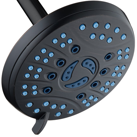 AquaCare AS-SEEN-ON-TV High-Pressure 6-setting 6-inch Rainfall Shower Head with GermShield Antimicrobial Anti-Clog Nozzles for Cleaner, More Powerful Shower! Top American Brand / Oil Rubbed Bronze Finish