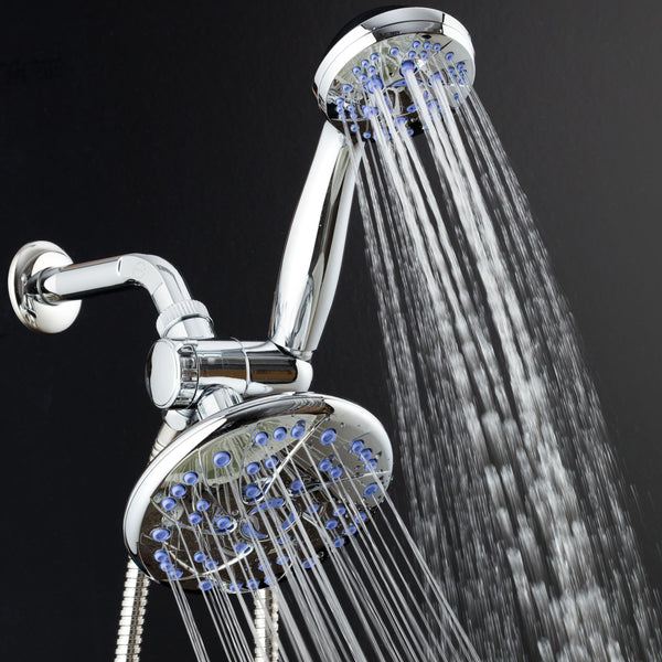 AquaDance® 5547 Antimicrobial/Anti-Clog High-Pressure 6" Rainfall Heads Combo Microban Nozzle Protection from Growth of Mold Mildew and Bacteria for Stronger Shower, Single, Sunset Blue