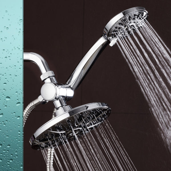 AquaDance® 3327 7" Premium High Pressure 3-way Rainfall Shower Combo Combines the Best of Both Worlds - Enjoy Luxurious Rain Showerhead and 6-setting Hand Held Shower Separately or Together!