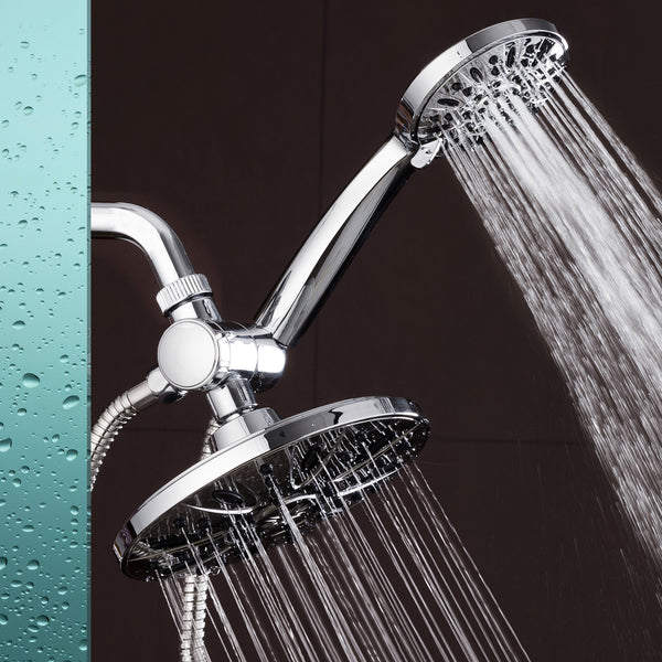AquaDance® 3327 7" Premium High Pressure 3-way Rainfall Shower Combo Combines the Best of Both Worlds - Enjoy Luxurious Rain Showerhead and 6-setting Hand Held Shower Separately or Together!