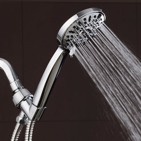 AquaDance® HL2103CP High Pressure 6-Setting 4" Chrome Face Handheld Shower with Hose for the Ultimate Shower Experience! Officially Independently Tested to Meet Strict US Quality & Performance Standards
