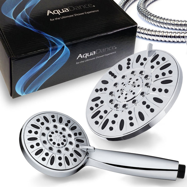 AquaDance® 2328 7" Premium High Pressure 3-Way Rainfall Combo for The Best of Both Worlds – Enjoy Luxurious Rain Showerhead and 6-Setting Hand Held Shower Separately or Together – Chrome Finish