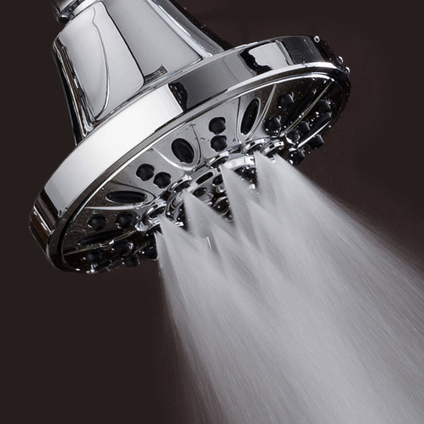 AquaDance® HL8103CP Premium High Pressure 6-setting 4-Inch Shower Head for the Ultimate Shower Spa Experience! Officially Independently Tested to Meet Strict US Quality & Performance Standards!