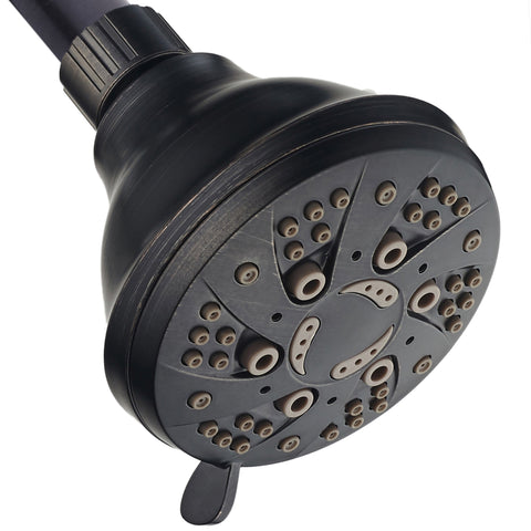 AquaDance® HL7805ORB Oil Rubbed Bronze High Pressure 6-Setting Spiral Shower Head – Angle Adjustable, Anti-Clog Showerhead Jets, Tool-Free Installation – USA Standard Certified – Top US Brand