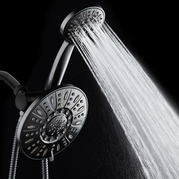 AquaDance® 4428 7" Premium High Pressure 3-Way Rainfall Combo for The Best of Both Worlds – Enjoy Luxurious Rain Showerhead and 6-Setting Hand Held Shower Separately or Together – Matte Black Finish