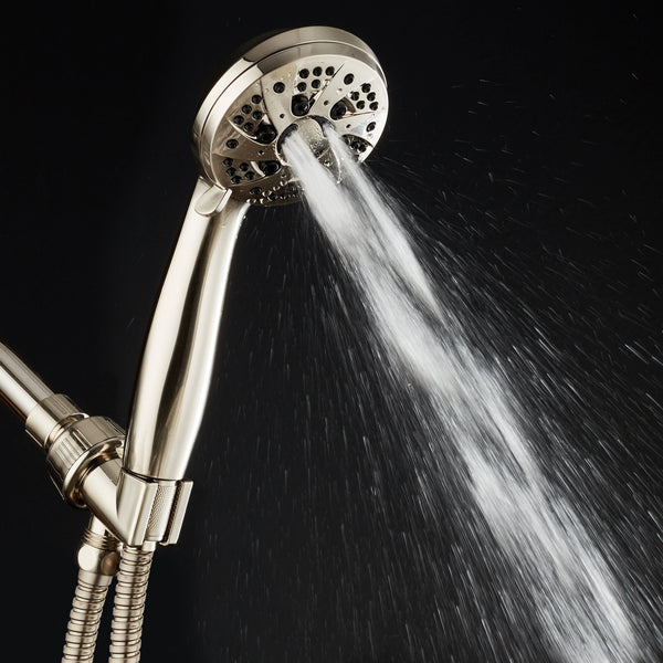 AquaDance® HL0805BN High Pressure 6-Setting Full Brushed Nickel Handheld Shower with Hose for the Ultimate Shower Experience! Officially Independently Tested to Meet Strict US Quality & Performance Standards!