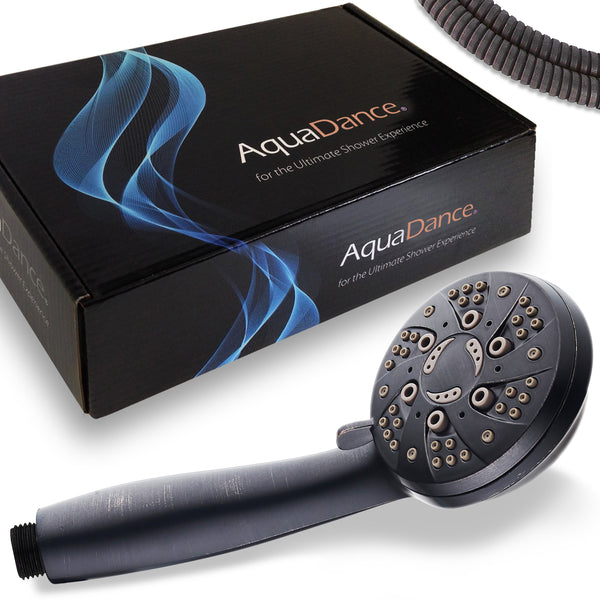 AquaDance® HL0805ORB High Pressure 6-Setting Oil Rubbed Bronze Handheld Shower with Hose for the Ultimate Shower Experience! Officially Independently Tested to Meet Strict US Quality & Performance Standards!