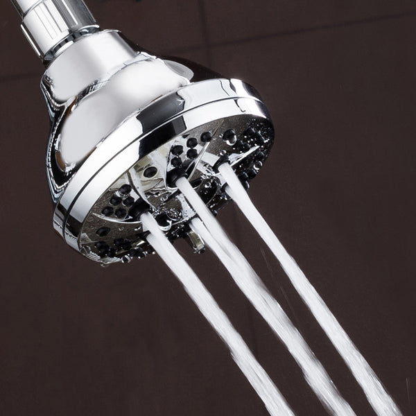 AquaDance® HL7805CP Chrome Finish 6-Setting Shower Head for Maximum Power. Enjoy Spiral High Performance Luxury Even Under Low Water Pressure!