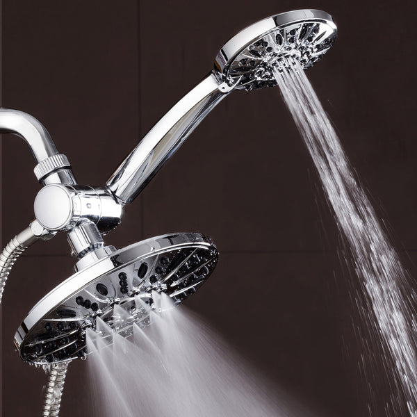 AquaDance® 2328 7" Premium High Pressure 3-Way Rainfall Combo for The Best of Both Worlds – Enjoy Luxurious Rain Showerhead and 6-Setting Hand Held Shower Separately or Together – Chrome Finish