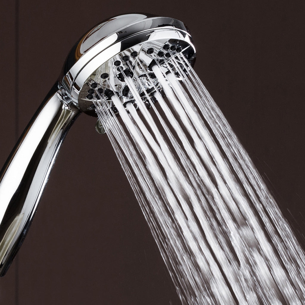 High Pressure Handheld/Rain 82-mode 3-way Shower Head Combo With 25.75" Adjustable Drill-free Stainless Steel Slide Bar, Pet & Tub Power Wash And Anti-clog Nozzles, With 5ft Hose - Polished Chrome
