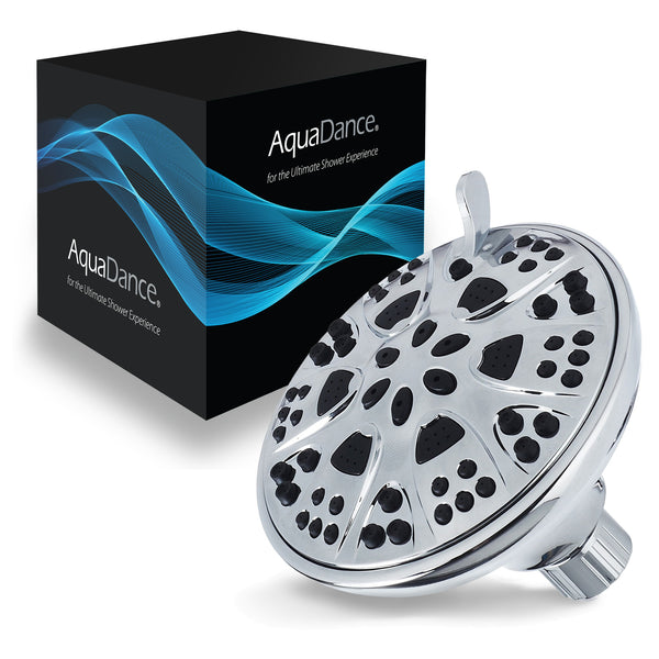 AquaDance® High Pressure 6-Setting, Large 5-Inch Shower Head with Full Chrome Finish, Tested to Meet US Quality Standards, Angle-Adjustable, with Tool-Free Installation