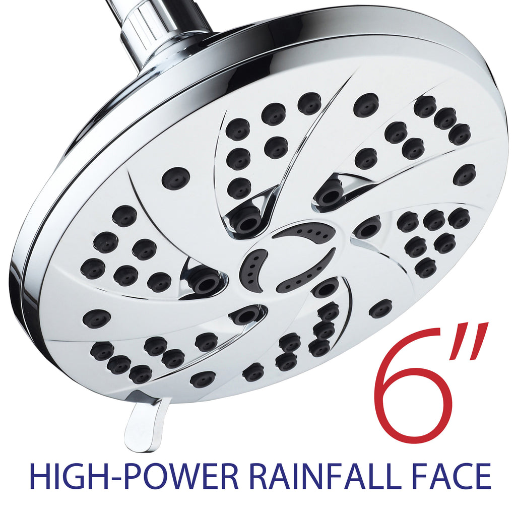 AquaDance® 3307 High Pressure 6-inch / 6-Setting Premium Rain Shower Head by AquaDance for the Ultimate Shower Spa Experience! Officially Independently Tested to Meet Strict US Quality & Performance Standards!