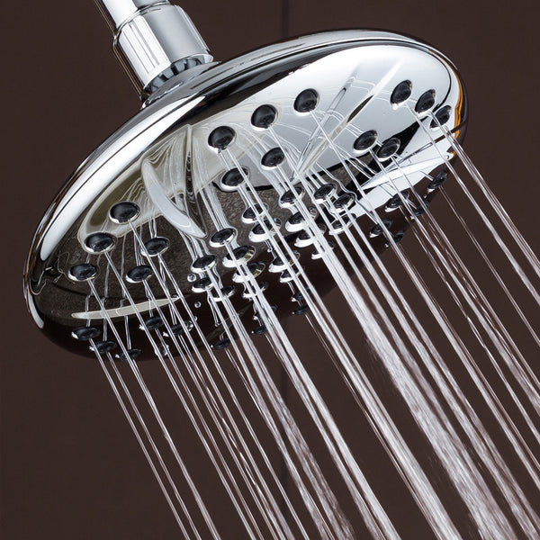 AquaDance® 3309 Large 6 inch Rainfall Shower Head by AquaDance • High Pressure •Premium Chrome Finish • Angle Adjustable • Easy To Clean • Independently Tested to Meet Strict US Quality & Performance Standards
