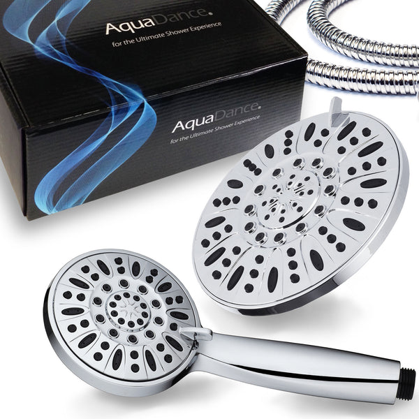 AquaDance® 3328 7" Premium High Pressure 3-Way Rainfall Combo for The Best of Both Worlds – Enjoy Luxurious Rain Showerhead and 6-Setting Hand Held Shower Separately or Together – Chrome Finish