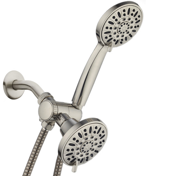 AquaDance® 4223 Brushed Nickel Premium High Pressure 48-setting 3-Way Combo for The Best of Both Worlds – Enjoy Luxurious 6-setting Rain Shower Head and 6-Setting Hand Held Shower Separately or Together!