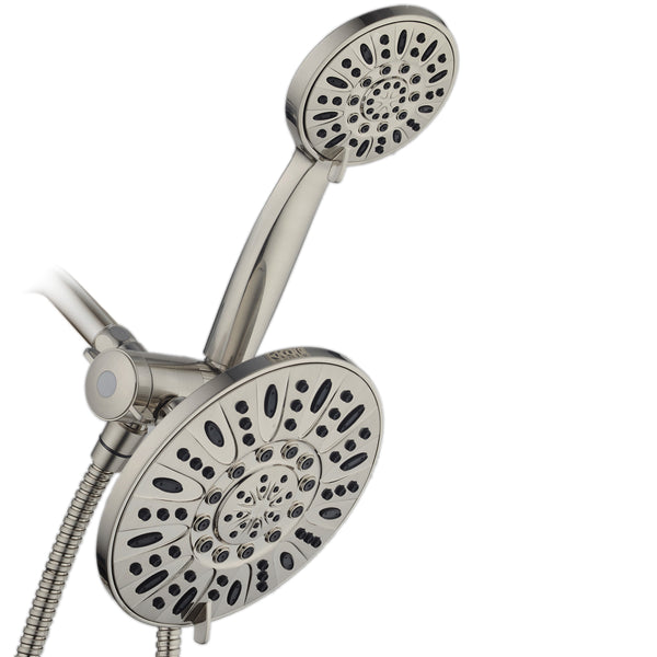 AquaDance® 4228  Brushed Nickel 7" Premium High Pressure 3-Way Rainfall Combo with Extra Long 72 inch Hose – Enjoy Luxury 6-Setting Rain Showerhead and Matching Hand Held Shower Separately or Together!
