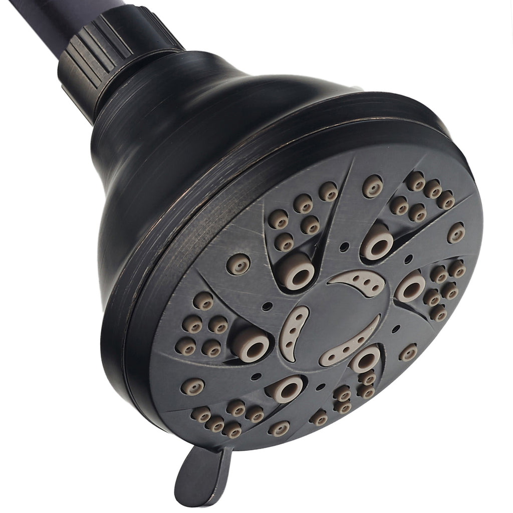 AquaDance® 4301 Oil Rubbed Bronze High Pressure 6-Setting Spiral Shower Head – Angle Adjustable, Anti-Clog Showerhead Jets, Tool-Free Installation – USA Standard Certified – Top US Brand