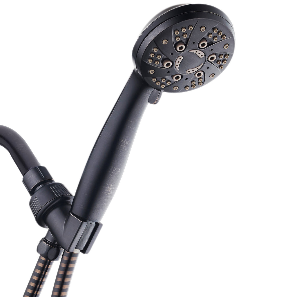 AquaDance® 4312 High Pressure 6-Setting Hand Held Shower Head with Extra-Long 6 Foot Hose & Bracket – Anti-Clog Nozzles – USA Standard Certified – Top U.S. Brand – Oil Rubbed Bronze
