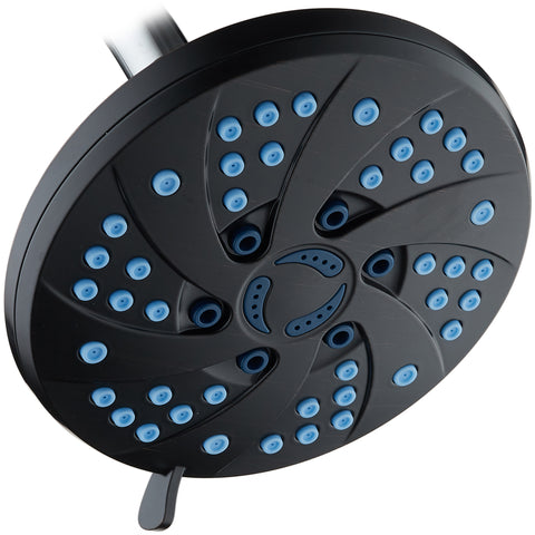 AquaCare AS-SEEN-ON-TV High-Pressure Spiral 6-mode 6-inch Rain Shower Head with GermShield Antimicrobial Anti-Clog Nozzles for Cleaner, More Powerful Shower! Top American Brand / Oil Rubbed Bronze Finish