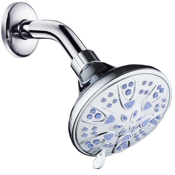 AquaDance® 5503 Antimicrobial/Anti-Clog High-Pressure 6-setting Shower Head by AquaDance with Microban Nozzle Protection from Growth of Mold, Mildew & Bacteria for Stronger Shower! Sunset Blue