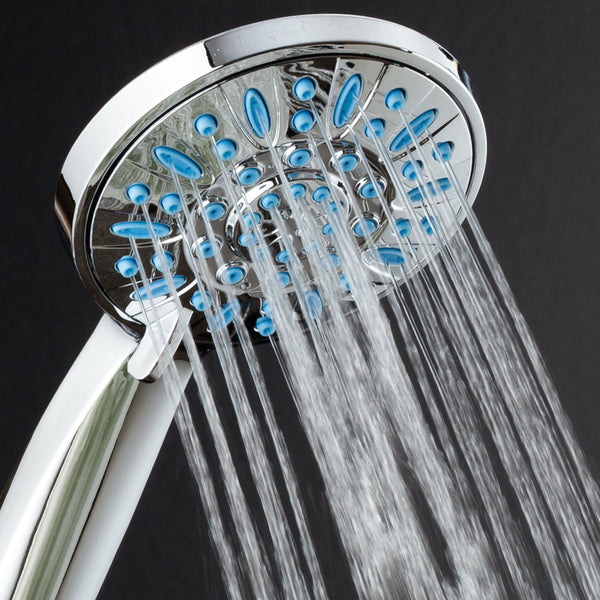 AquaDance® Antimicrobial/Anti-Clog High-Pressure 6-setting Hand Shower Microban Nozzle Protection from Growth of Mold, Mildew & Bacteria, Chrome