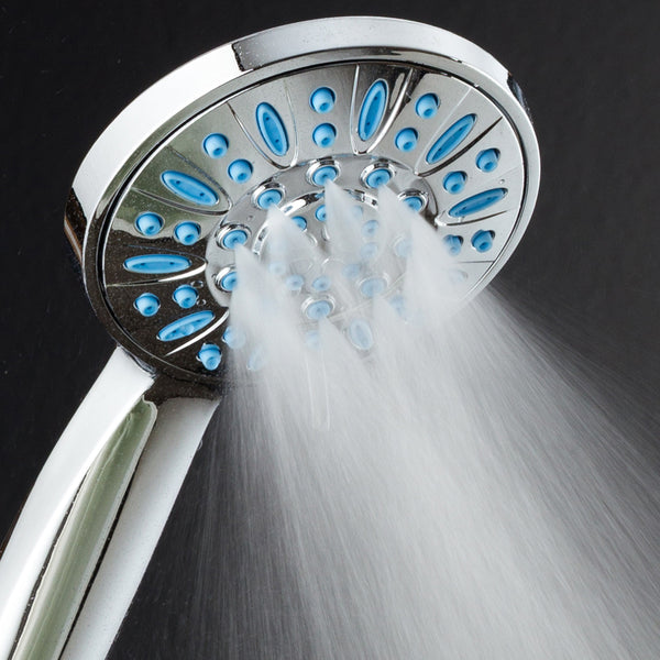 AquaDance® Antimicrobial/Anti-Clog High-Pressure 6-setting Hand Shower Microban Nozzle Protection from Growth of Mold, Mildew & Bacteria, Chrome