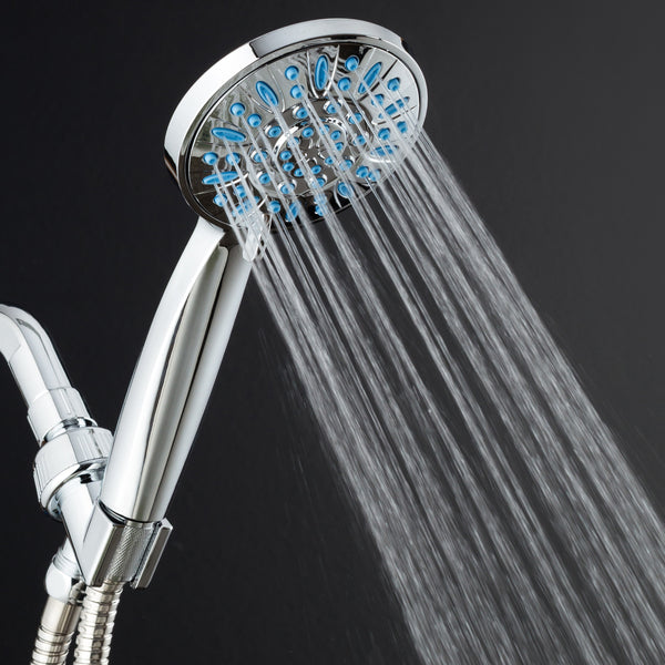 AquaDance® Antimicrobial/Anti-Clog High-Pressure 6-setting Hand Shower Microban Nozzle Protection from Growth of Mold, Mildew & Bacteria, Chrome