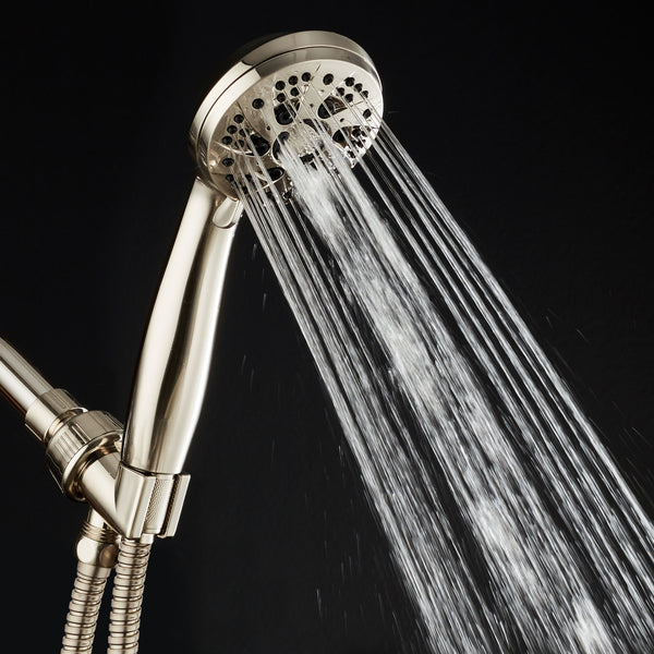 AquaDance® 7212 High Pressure 6-Setting Full Brushed Nickel Handheld Shower with Hose for the Ultimate Shower Experience! Officially Independently Tested to Meet Strict US Quality & Performance Standards!