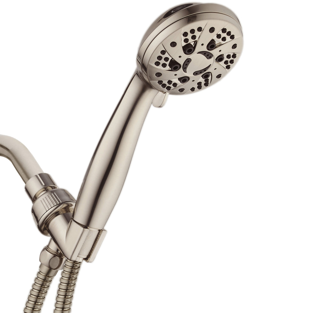 AquaDance® 7212 High Pressure 6-Setting Full Brushed Nickel Handheld Shower with Hose for the Ultimate Shower Experience! Officially Independently Tested to Meet Strict US Quality & Performance Standards!