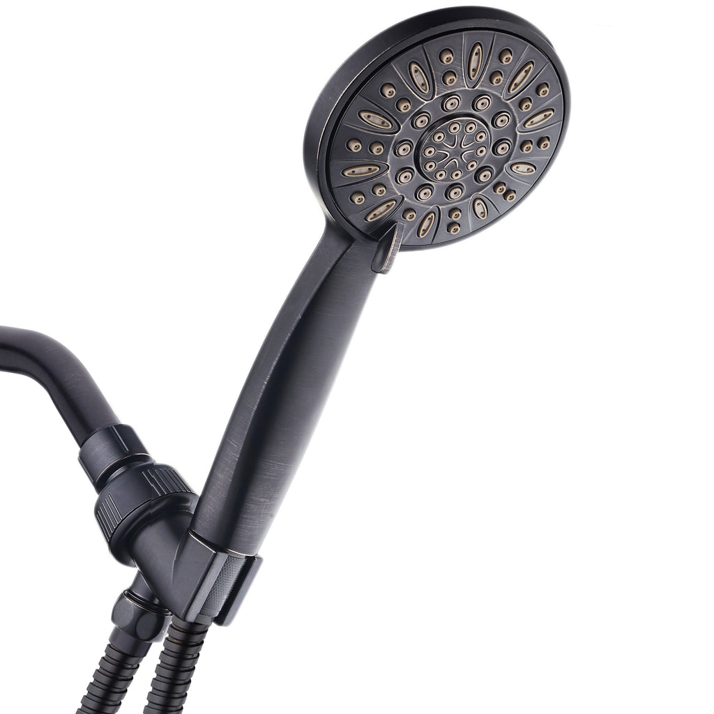 AquaDance® 7316 High Pressure 6-Setting Oil Rubbed Bronze 4" Handheld Shower with Hose for the Ultimate Shower Experience! Officially Independently Tested to Meet Strict US Quality & Performance Standards