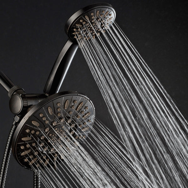 AquaDance® 7328 7" Premium High Pressure 3-Way Rainfall Combo for The Best of Both Worlds – Enjoy Luxurious Rain Showerhead and 6-Setting Hand Held Shower Separately or Together – Oil Rubbed Bronze Finish