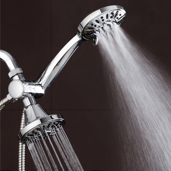 AquaDance® 3323 Total Chrome Premium High Pressure 48-setting 3-Way Combo for The Best of Both Worlds – Enjoy Luxurious 6-setting Rain Shower Head and 6-Setting Hand Held Shower Separately or Together