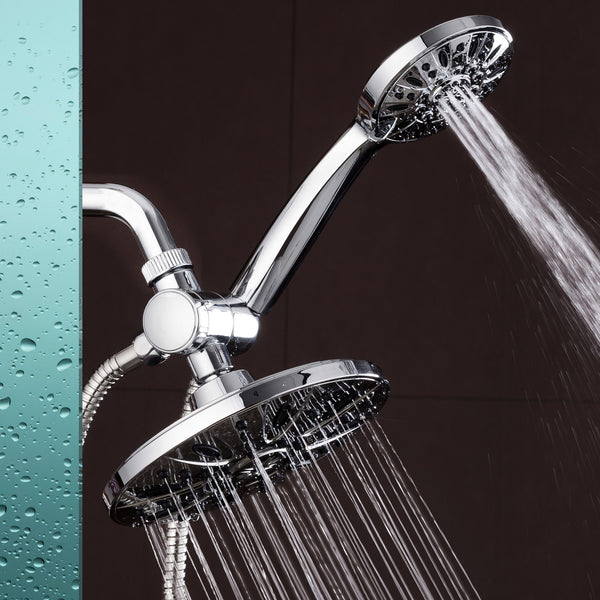 AquaDance® 3327 7" Premium High Pressure 3-way Rainfall Shower Combo Combines the Best of Both Worlds - Enjoy Luxurious Rain Showerhead and 6-setting Hand Held Shower Separately or Together!
