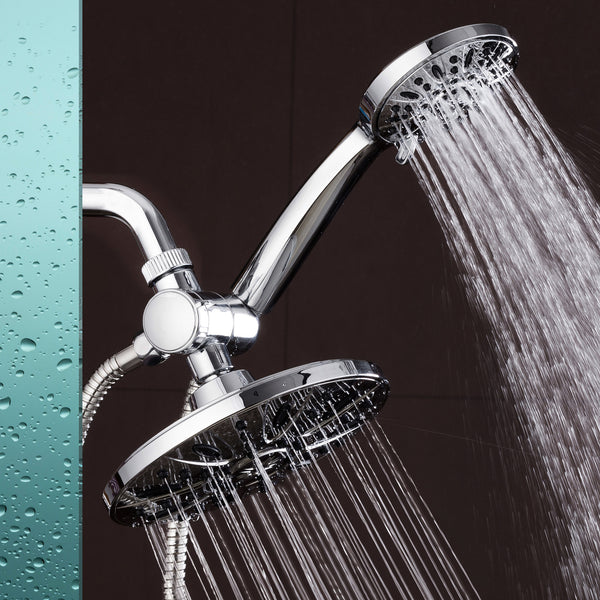 AquaDance® 3327 7" Premium High Pressure 3-way Rainfall Shower Combo Combines the Best of Both Worlds - Enjoy Luxurious Rain Showerhead and 6-setting Hand Held Shower Separately or Together!